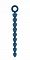 Синяя анальная цепочка Bead Chain - 24,9 см.