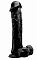 Чёрный фаллоимитатор Realistic Cock 11 With Scrotum - 29,5 см.
