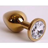 <strong>Большая золотистая анальная пробка с прозрачным кристаллом - 9,5 см.</strong> <br />
Металлическая анальная пробка, основание которой декорировано блестящим кристаллом. <div class="charTableblock"><div><span>Длина, см</span>: 9,5</div><div><span>Диаметр, см</span>: 4</div><div><span>Материал</span>: металл</div><div><span>Цвет</span>: другой</div><div><span>Особенности</span>: пробка; ювелирка</div><div><span>Особенности</span>: без вибрации; гладкая</div><div><span>Длина, см</span>: 9-12</div><div><span>Диаметр, см</span>: 4</div><div><span>Цвет кристалла</span>: прозрачный</div></div> Большая золотистая анальная пробка с прозрачным кристаллом - 9,5 см.
Металлическая анальная пробка, основание которой декорировано блестящим кристаллом.