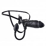       Inflatable Vibrating Hollow Silicone Strap-On - 20 . 
       .