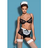 <strong>Комплект горничной Maidme</strong> <br />
Комплект горничной: бюстгальтер мягкий, на косточке, на чашке разрезы, украшенные атласными бантиками, бретели регулируются по длине, застежка на крючках, размер регулируется. <div class="charTableblock"><div><span>Размер</span>: S (42-44); M (44-46)</div><div><span>Цвет</span>: черный</div><div><span>Производитель</span>: Obsessive, Польша</div></div> Комплект горничной Maidme
Комплект горничной: бюстгальтер мягкий, на косточке, на чашке разрезы, украшенные атласными бантиками, бретели регулируются по длине, застежка на крючках, размер регулируется.