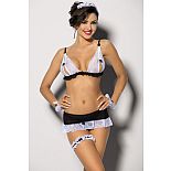 <strong>Игривый комплект горничной Nathella</strong> <br />
Игривый комплект горничной, в комплект входят: бюстгальтер, выполненный из тончайшего французского кружева, юбочка, состоящая изPPшифона и украшенная тем же кружевом, а дополняют комплект кружевные подвязка, манжеты и головной убор. <div class="charTableblock"><div><span>Размер</span>: 2X (52-54)</div><div><span>Цвет</span>: черный</div><div><span>Производитель</span>: Anais, Польша</div></div> Игривый комплект горничной Nathella
Игривый комплект горничной, в комплект входят: бюстгальтер, выполненный из тончайшего французского кружева, юбочка, состоящая изPPшифона и украшенная тем же кружевом, а дополняют комплект кружевные подвязка, манжеты и головной убор.