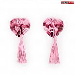 <strong>Розовые текстильные пестисы в форме сердечек с кисточками</strong> <br />
Пэстисы в форме сердца с кисточками. Украшены мелкими пайетками. <div class="charTableblock"> </div> Розовые текстильные пестисы в форме сердечек с кисточками 
Пэстисы в форме сердца с кисточками. Украшены мелкими пайетками.