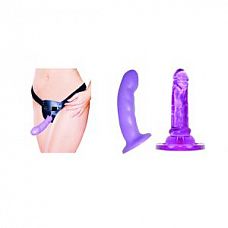 <strong>Набор фиолетовых поясных вибраторов</strong> <br />
Черные регулируемые трусики и две гибкие вибронасадки: реалистичная и гелевая.<div class="charTableblock"><div><span>Длина, см</span>: 14.5</div><div><span>Диаметр, см</span>: 3</div><div><span>Длина, см</span>: 13-16</div><div><span>Диаметр, см</span>: 3</div><div><span>Материал</span>: ПВХ (PVC)</div><div><span>Цвет</span>: телесный; другой</div><div><span>Особенности</span>: комплект</div></div> Набор фиолетовых поясных вибраторов
Черные регулируемые трусики и две гибкие вибронасадки: реалистичная и гелевая.