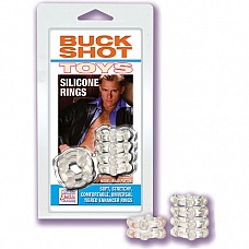 <strong>Прозрачные эрекционные кольца на пенис BUCKSHOT</strong> <br />
Набор из двух силиконовых колец. Первое кольцо из 2 полос со стимулирующими шариками, а второе кольцо из 4 полосочек с 4 мягкими шариками на каждой. Можете менять кольца в зависимости от вашего сексуального настроения.<div class="charTableblock"><div><span>Материал</span>: TPE / TPR</div></div> Прозрачные эрекционные кольца на пенис BUCKSHOT
Набор из двух силиконовых колец. Первое кольцо из 2 полос со стимулирующими шариками, а второе кольцо из 4 полосочек с 4 мягкими шариками на каждой. Можете менять кольца в зависимости от вашего сексуального настроения.