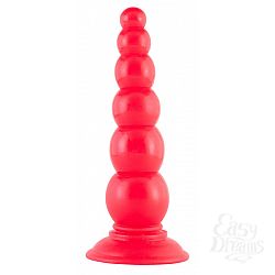 Красная анальная ёлочка с 6 шариками - 17,5 см. Красная анальная ёлочка с 6 шариками - 17,5 см.