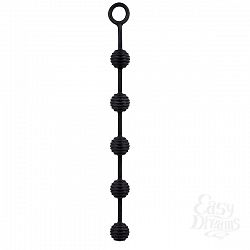 Чёрная анальная цепочка DELIGHT THROB ANAL STRIPPED BEADS BLACK - 25 см. Чёрная анальная цепочка DELIGHT THROB ANAL STRIPPED BEADS BLACK - 25 см.