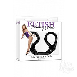 Фиксаторы Silk Rope Love Cuffs в стиле Японский шелк черные Фиксаторы Silk Rope Love Cuffs в стиле Японский шелк черные