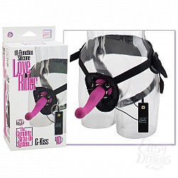 Страпон с розовым силиконовым вибродилдо G-KISS Страпон с розовым силиконовым вибродилдо G-KISS