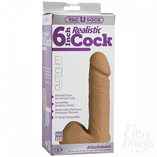 ���������� 1:  Vac-U-Lock Platinum Edition - The 6 Realistic Cock - Brown