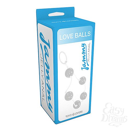 ���������� 2  ���������� �������� ������ JAMMY JELLY ANAL LOVE BALLS CRYSTALL - 40 ��.