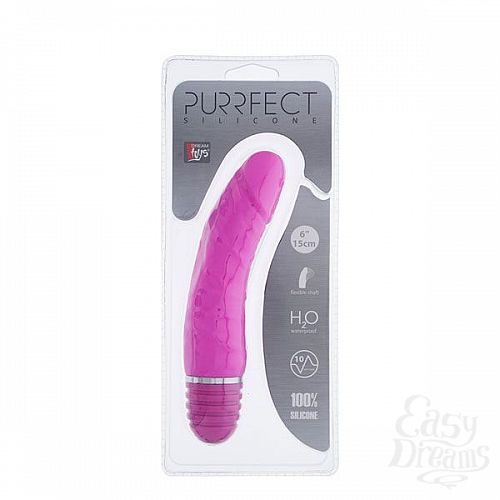  2    - PURRFECT SILICONE VIBRATOR 6INCH PINK - 15 .