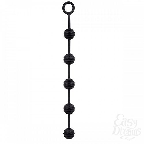  1:  ׸   DELIGHT THROB ANAL STRIPPED BEADS BLACK - 25 .