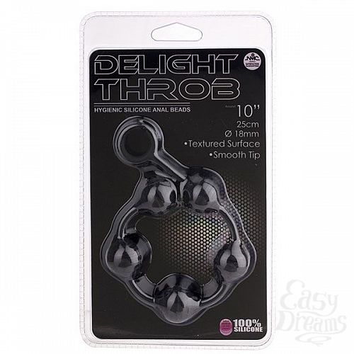  2  ׸   DELIGHT THROB ANAL STRIPPED BEADS BLACK - 25 .