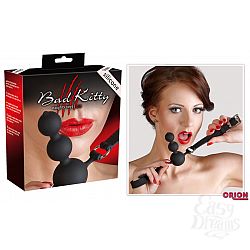Чёрный силиконовый кляп-ёлочка Bad Kitty Чёрный силиконовый кляп-ёлочка Bad Kitty