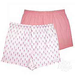 Мужские хлопковые трусы-шорты HUSTLER розовые и с танцовщицами Мужские хлопковые трусы-шорты HUSTLER розовые и с танцовщицами