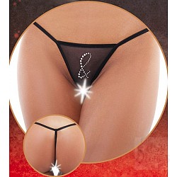 Прозрачные трусики с прорезью и украшением из страз Прозрачные трусики с прорезью и украшением из страз