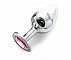 Анальная пробка BUTT PLUG Large с розовым кристаллом