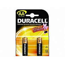 Батарейки AA Duracel New LR6 2 шт 
Пальчиковые батарейки типа АА DURACELL алкалиновые.