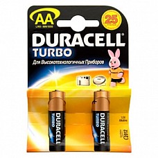 Батарейки AA Duracel Turbo LR6 2 шт 
Пальчиковые батарейки типа АА DURACELL алкалиновые.