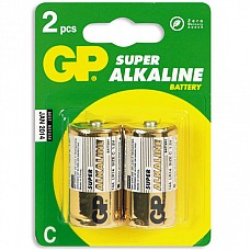 Батарейки C GP LR14 2 шт 
Батарейки-бочонки типа C GP алкалиновые.