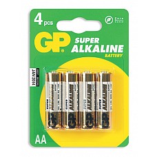 Батарейки AA GP LR6 4 шт 
Пальчиковые батарейки типа АА GP алкалиновые.