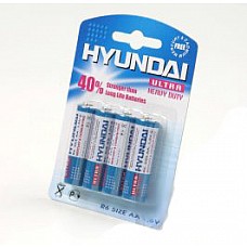 Батарейки AA Hyundai R6 4 шт 
Пальчиковые батарейки типа АА.