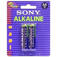 Батарейки AA Sony Alkaline LR6 2 шт 
Пальчиковые батарейки типа АА Sony Alkaline алкалиновые.
