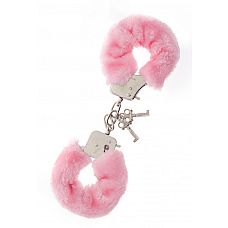 Металлические наручники с розовой меховой опушкой 
Металлические наручники с розовой меховой опушкой.