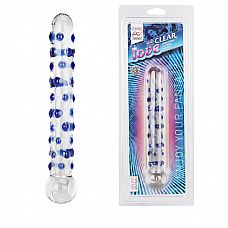 Стеклянный фаллос с массажными точками Clear Love - 17.5 см. 
Стеклянный жезл для вагинальной/анальной стимуляции с массажными точками по всей площади игрушки и рукоятью-шаром.