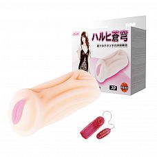 Мастурбатор с вибрацией - 14 см. 
Компактный мастурбатор в виде вагины с розовыми половыми губками и вибрацией.