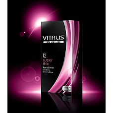 Ультратонкие презервативы VITALIS premium №12 Super thin - 12 шт. 
Презерватив из натурального каучукового  латекса, ультратонкий, с силиконовой смазкой и накопителем.