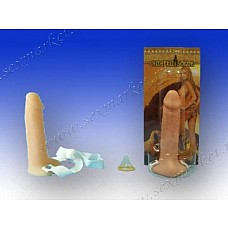 Фаллопротез на резинке - Рафаэль 
Рафаэль - мужской фаллопротез с отверстием для полового члена на резинке для крепления к телу длиной 17,5 см, диаметром 4 см. Мягкий и приятный на ощупь. Упаковка: блистер.