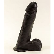 Чёрный дилдо на присоске - 19 см. 
Это секс-игрушка для женщин, которая обладает восхитительным дизайном и присоской для крепления к гладкой мебели или стене.