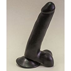 Фаллоимитатор чёрного цвета на присоске - 18 см. 
Отменная секс-игрушка для любительниц гладких поверхностей.