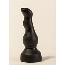 Чёрный анальный стимулятор для массажа простаты - 13,5 см. 
Бесшовная интим-игрушка имеет необычную волнообразную форму и продолговатое основание.