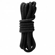 Черная хлопковая веревка для связывания - 3 м. 
Черная веревка из хлопка  для связывания партнера.