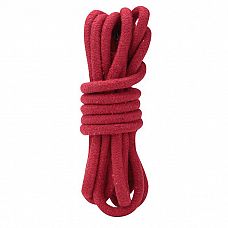 Красная хлопковая веревка для связывания - 3 м. 
Красная веревка из хлопка  для связывания партнера.
