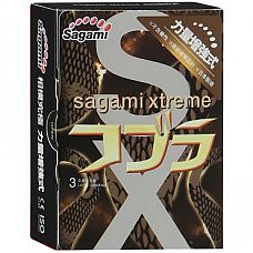 Суженные к кончику презервативы Sagami Xtreme COBRA - 3 шт. 
Это уникальные презервативы, сочетающие в себе гладкую текстуру и необычную сужающуюся к основанию форму.