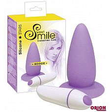 Фиолетовая анальная вибровтулка Smile - 10 см. 
Фиолетовая анальная втулка с великолепным дизайном и заостренным пиком для более бережного введения.