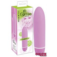 Розовый вибратор Smile Mini Comfy - 13 см. 
Маленький, но мощный!   Этот розовый мини вибратор знает, что любят женщины! Его форма и 7 уровней вибрации подарят вам  нескончаемые волны удовольствия.