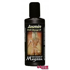 Массажное масло Magoon Jasmin - 50 мл.  
Возбуждающее массажное масло с ароматом жасмина и маслом жожоба для ухода за кожей.