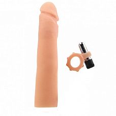   TLC^ CyberSkin^ 3-in-1 Vibrating X-tra Cock 
 7,5 .