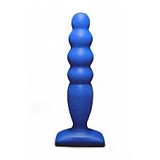Синий анальный стимулятор Large Bubble Plug - 14,5 см. 
Анальный стимулятор цвета василька с рельефной поверхностью в виде елочки из 5 звеньев.