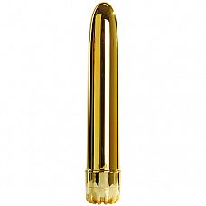 Золотистый вибратор CLASSIC VIBE GOLD LARGE - 20 см. 
Классический вибратор, изготовленный из пластика.