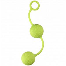 Зелёные вагинальные шарики с завитушками на поверхности 
Зелёные вагинальные шарики с завитушками на поверхности. Приятные на ощупь, из силикона.