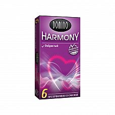 Презервативы с рёбрышками Domino Harmony - 6 шт. 
6 ребристых презервативов из натурального латекса, со смазкой .
