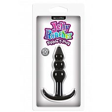 Чёрная анальная пробка Jelly Rancher T-Plug Ripple - 10,9 см. 
Анальная пробка Jelly Rancher T-Plug - Ripple - Black черного цвета .