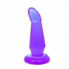 Фиолетовая анальная пробка без вибрации - 12 см. 
Приятная на ощупь игрушка с абсолютно гладкой поверхностью снабжена плоской платформой у основания.