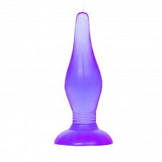 Фиолетовая анальная пробка с утонченным кончиком - 13,8 см. 
Мягкая, упругая и очень податливая игрушка имеет гладкую поверхность.